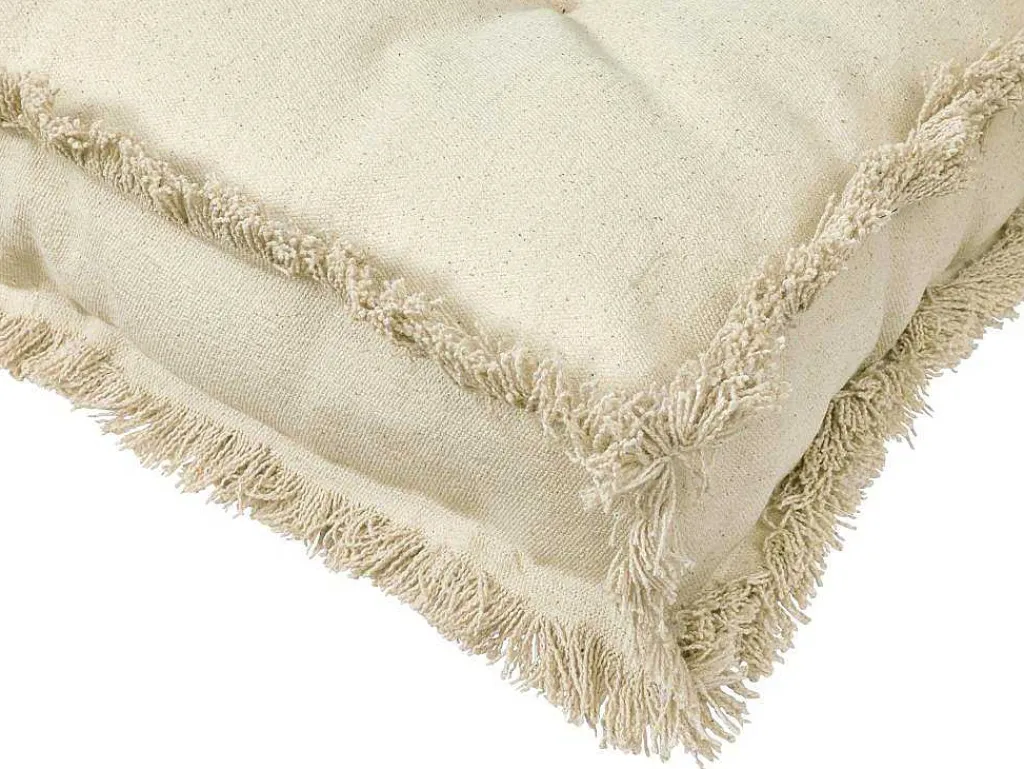 Katoenen Paletkussen Met Franjes - L. 120 X B. 60 Cm - Beige - Honduras-OZAIA Hot