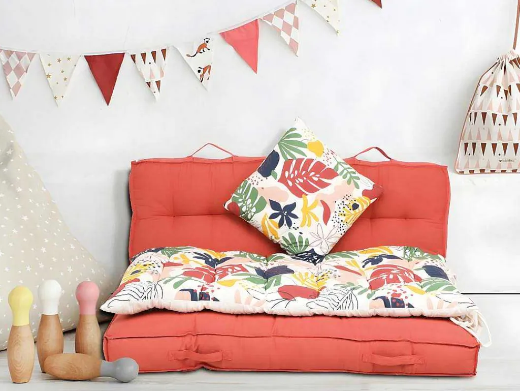 Katoenen Palletkussen - 80 X 120 X 12 Cm - Koraal - Baila-OZAIA Discount