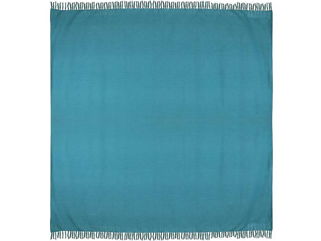 Katoenen Sprei Met Franjes - 230 X 250 Cm - Blauw - Segna-OZAIA Outlet