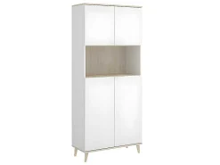 Keukenbuffet Wajdi - 4 Deuren En 1 Nis - Wit En Eiken-Vente-unique Outlet