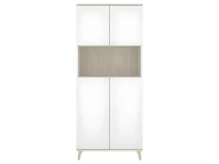 Keukenbuffet Wajdi - 4 Deuren En 1 Nis - Wit En Eiken-Vente-unique Outlet