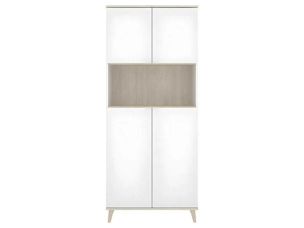Keukenbuffet Wajdi - 4 Deuren En 1 Nis - Wit En Eiken-Vente-unique Outlet