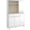 Keukenbuffet Wajdi - 4 Deuren, 1 Lade En 3 Nissen - Wit En Eiken-Vente-unique Hot