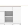 Keukeneiland Met 2 Deuren, 1 Lade En 2 Nissen - Wit En Licht Naturel - Tunori-Vente-unique Online