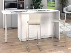 Keukeneiland Met 2 Deuren, 1 Lade En 2 Nissen - Wit - Tunori-Vente-unique Clearance