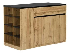 Keukeneiland Met Opbergruimte - Zwart En Naturel - Meili-Vente-unique Online