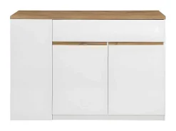 Keukeneiland Met Opbergruimte Meili - Wit En Eiken-Vente-unique Discount