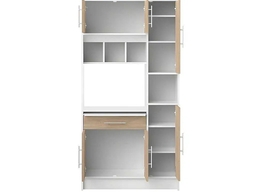 Keukenmeubel Mady - 5 Kasten & 1 Lade - Wit En Eiken-Vente-unique