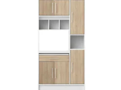 Keukenmeubel Mady - 5 Kasten & 1 Lade - Wit En Eiken-Vente-unique