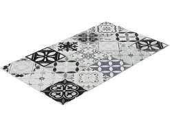 Keukentapijt Van Vinyl Met Vloertegelmotief Mosai - 49,5 X 83 Cm - Zwart En Wit-OZAIA New