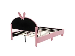 Kinderbed Bekleed Met Fluweel 140X200Cm - Met Lattenbodem - Roze-ModernLuxe Online
