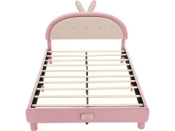Kinderbed Bekleed Met Fluweel 140X200Cm - Met Lattenbodem - Roze-ModernLuxe Online