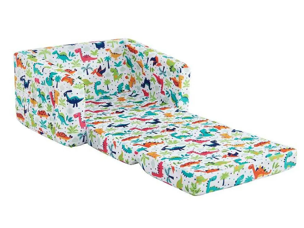 Kinderfauteuil Van Fluweel Met Dinosaurus Motieven - Wit - Almagro-Vente-unique Best