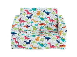 Kinderfauteuil Van Fluweel Met Dinosaurus Motieven - Wit - Almagro-Vente-unique Best