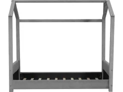 Kinderhutbed 90X200Cm In Fluweel - Lattenbodem - Grijs-ModernLuxe Discount