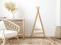 Kinderspiegel Van Teakhout - B55 X H120 Cm - Naturel - Batam-OZAIA Outlet