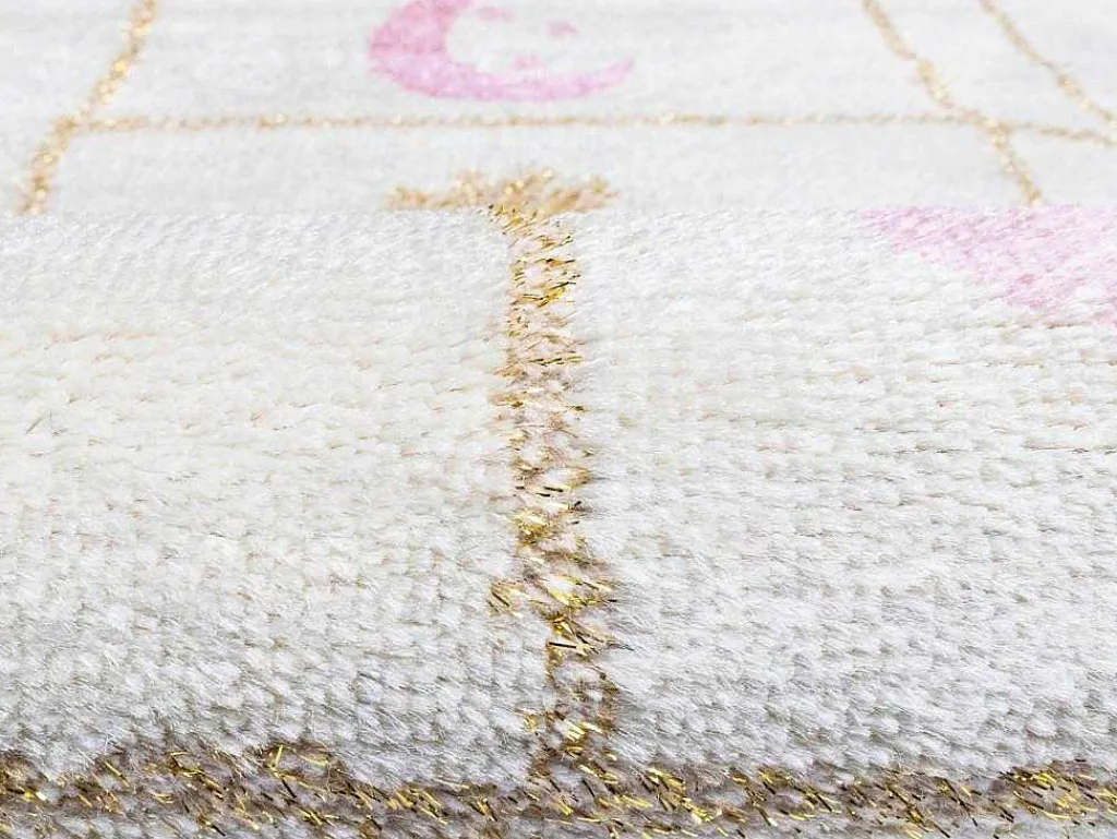 Kindertapijt Hinkelbaan Funny - Polypropyleen - 100 X 150 Cm - Beige En Roze-OZAIA New