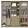 Kledingkast - Schuifdeuren - Spiegel En Laden - L240 Cm - Naturel En Ivoorkleur - Bodil Ii-Vente-unique Best