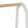 Kledingrek - L64 Cm - Wit Metaal En Beukenhout - Dogu-Vente-unique New
