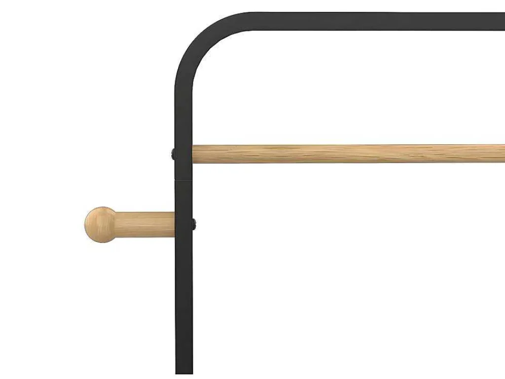 Kledingrek Selin - L90 Cm - Zwart Metaal En Beukenhout-Vente-unique New