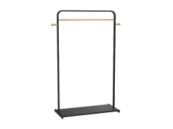 Kledingrek Selin - L90 Cm - Zwart Metaal En Beukenhout-Vente-unique New