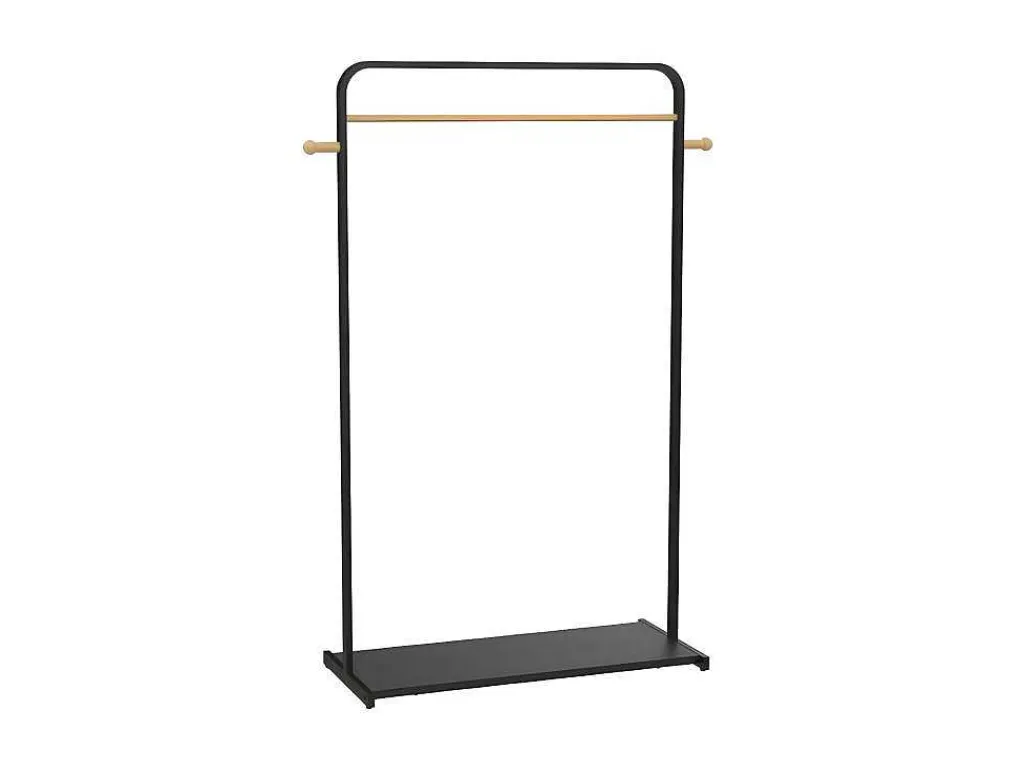 Kledingrek Selin - L90 Cm - Zwart Metaal En Beukenhout-Vente-unique New
