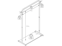 Kledingrek Selin - L90 Cm - Zwart Metaal En Beukenhout-Vente-unique New
