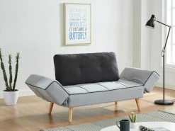 Klik-Klak Bedbank Van Stof Ebaty Ii - Lichtgrijs En Antraciet-Vente-unique Discount