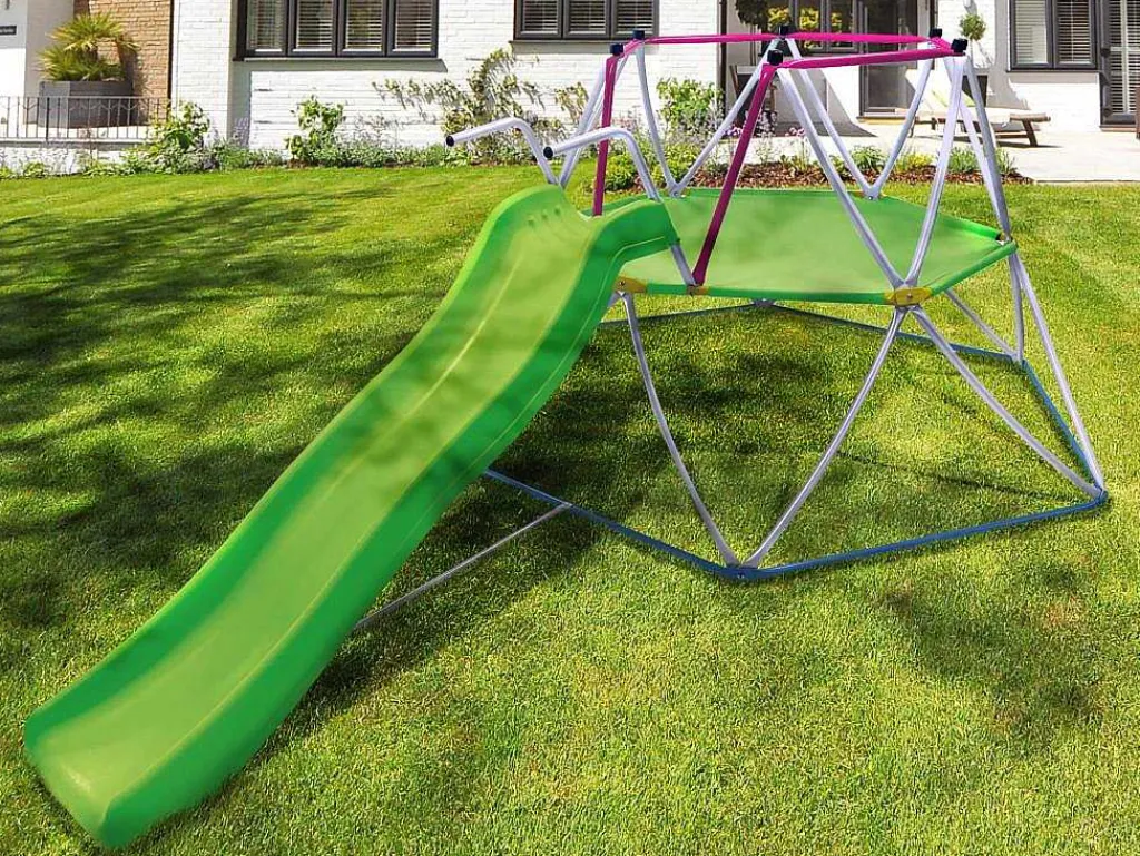 Klimkoepel Met Glijbaan Van Groen Staal 3,26 M - Sedoni-Vente-unique
