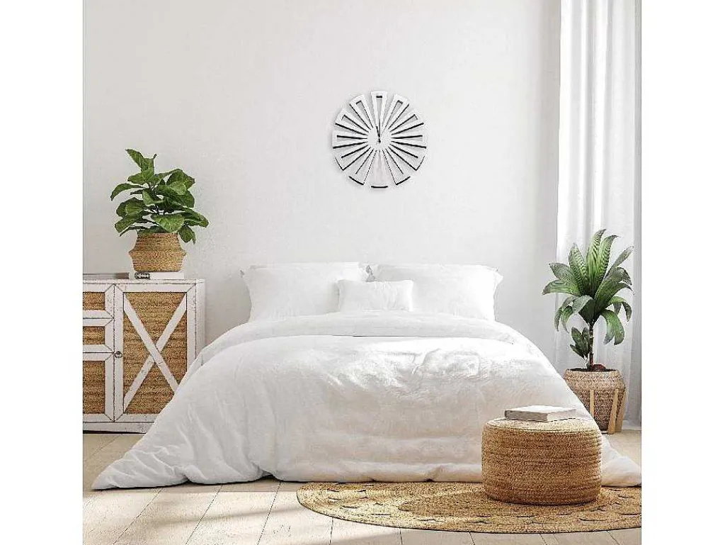 Klok Geometrisch 2, Wit, Zwart, 50X1,5X50 Cm,-EPIKASA Outlet