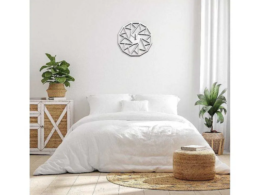 Klok Geometrisch 1, Wit, Zwart, 50X1,5X50 Cm,-EPIKASA Outlet