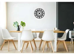 Klok Geometrisch 4, Zwart, 50X1,5X50 Cm,-EPIKASA Clearance