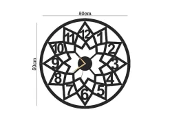 Klok Geometrisch 4, Zwart, 50X1,5X50 Cm,-EPIKASA Clearance