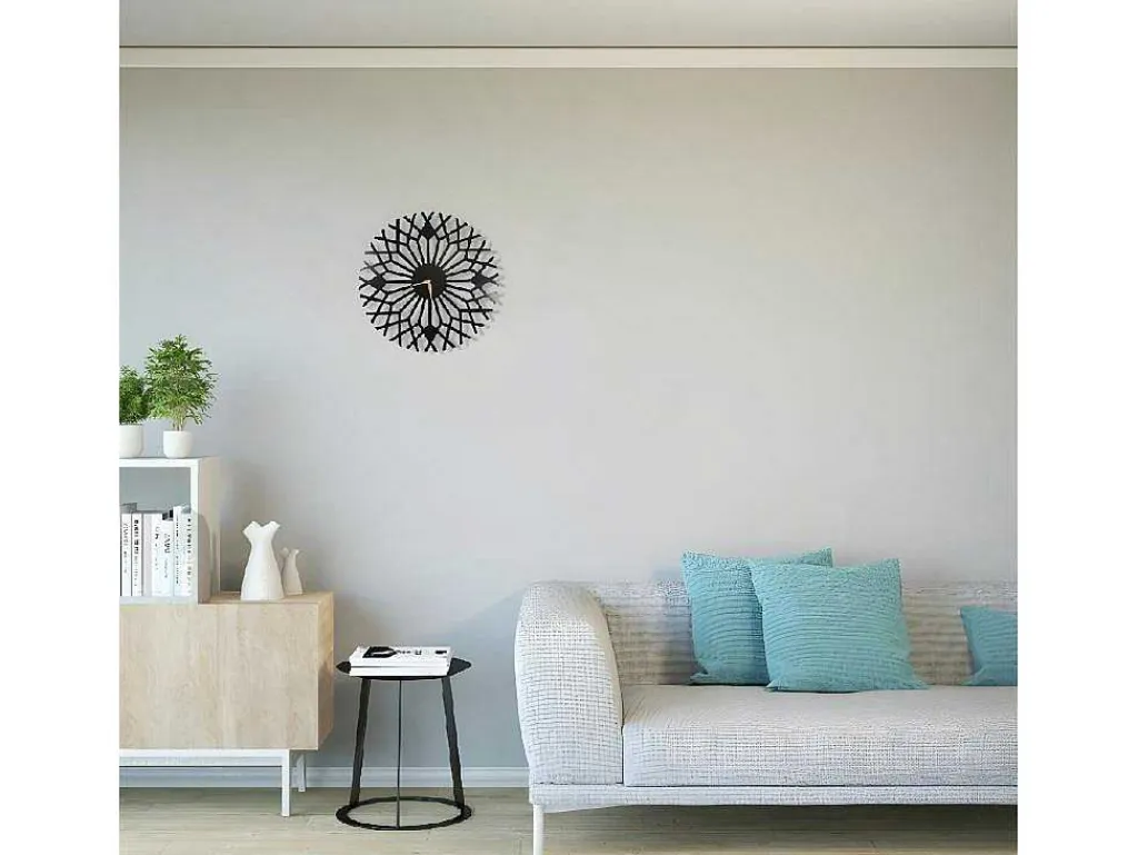 Klok Geometrisch 3, Zwart, 50X1,5X50 Cm,-EPIKASA Online