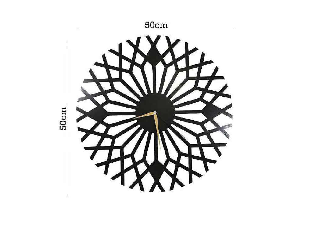 Klok Geometrisch 3, Zwart, 50X1,5X50 Cm,-EPIKASA Online