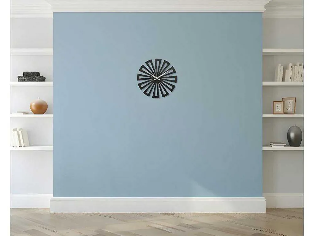 Klok Geometrisch 6, Zwart, Zilver, 50X1,5X50 Cm,-EPIKASA Sale