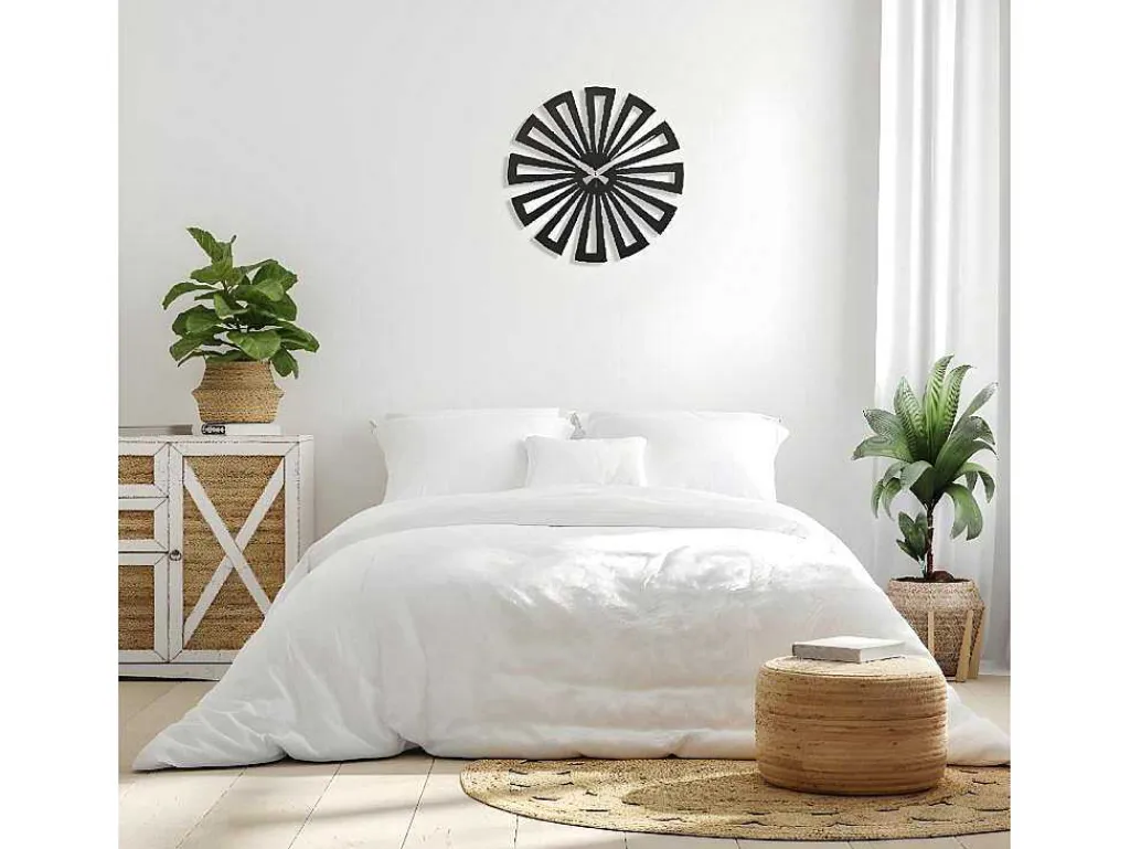 Klok Geometrisch 6, Zwart, Zilver, 50X1,5X50 Cm,-EPIKASA Sale
