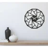 Klok Geometrisch 7, Zwart, Zilver, 50X1,5X50 Cm,-EPIKASA Discount