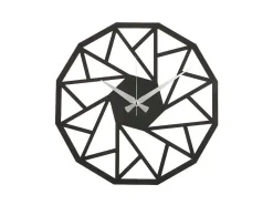 Klok Geometrisch 7, Zwart, Zilver, 50X1,5X50 Cm,-EPIKASA Discount