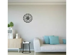 Klok Geometrisch 7, Zwart, Zilver, 50X1,5X50 Cm,-EPIKASA Discount