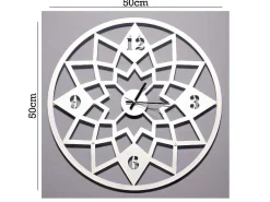 Klok Geometrisch, Wit, Zwart, 50X1,5X50 Cm,-EPIKASA Discount