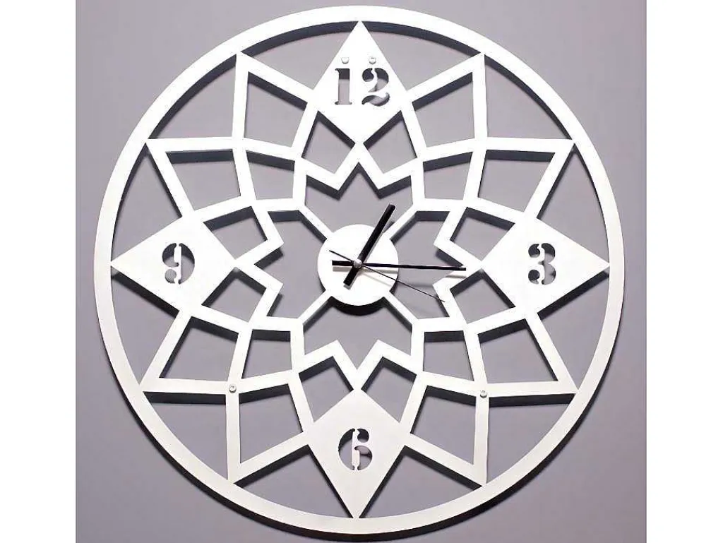 Klok Geometrisch, Wit, Zwart, 50X1,5X50 Cm,-EPIKASA Discount