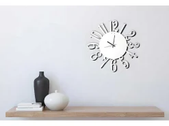 Klok Numbers 1, Wit, Zwart, 50X1,5X50 Cm,-EPIKASA Discount