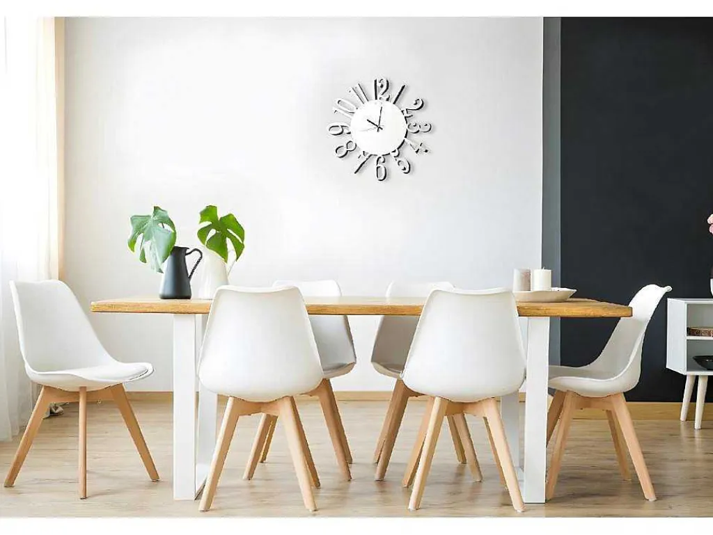 Klok Numbers 1, Wit, Zwart, 50X1,5X50 Cm,-EPIKASA Discount