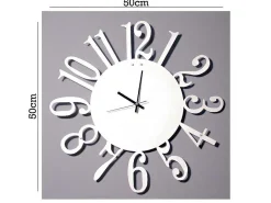 Klok Numbers 1, Wit, Zwart, 50X1,5X50 Cm,-EPIKASA Discount