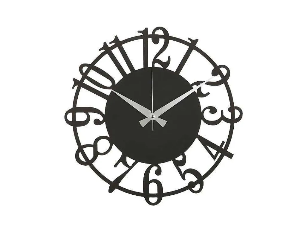 Klok Numbers 5, Zwart, Zilver, 50X1,5X50 Cm,-EPIKASA Discount