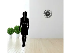 Klok Numbers 5, Zwart, Zilver, 50X1,5X50 Cm,-EPIKASA Discount