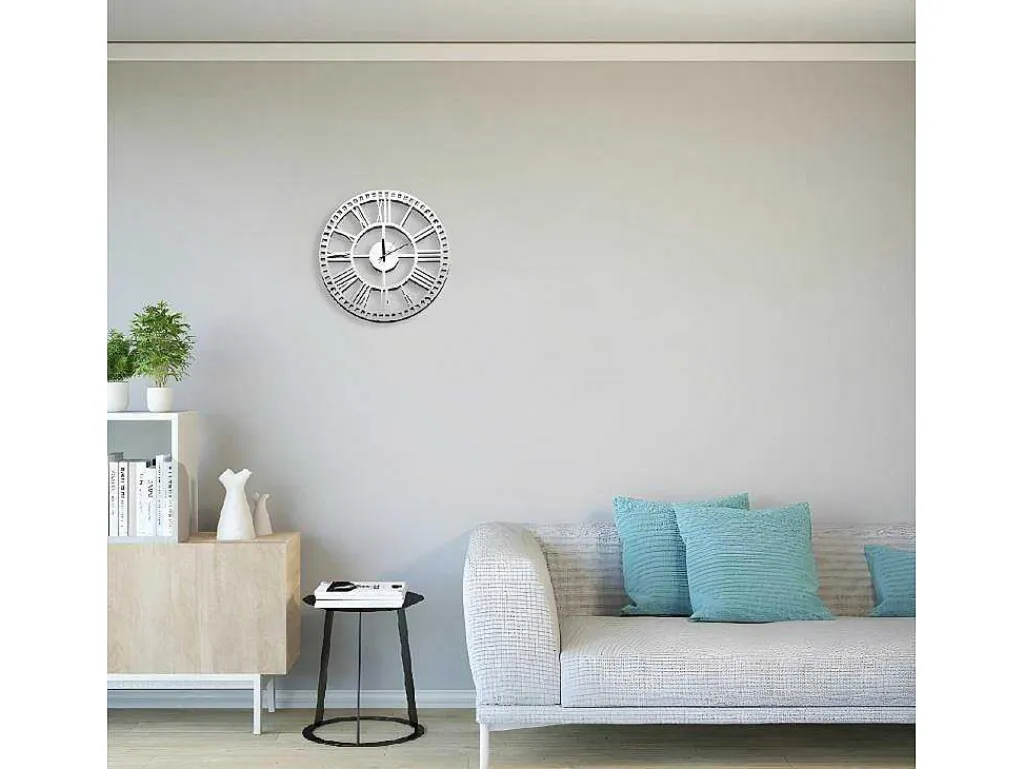 Klok Vintage 5, Wit, Zwart, 50X1,5X50 Cm,-EPIKASA Hot
