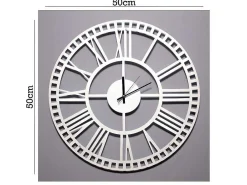 Klok Vintage 5, Wit, Zwart, 50X1,5X50 Cm,-EPIKASA Hot