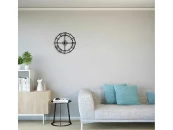 Klok Vintage 1, Zwart, Zilver, 50X0,16X50 Cm,-EPIKASA Outlet